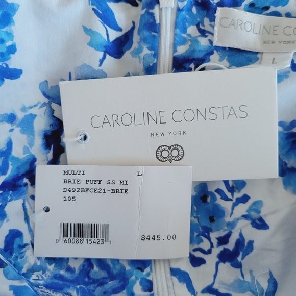 Caroline Constas White and Blue Floral Brie Mini Dress - Picture 6 of 12